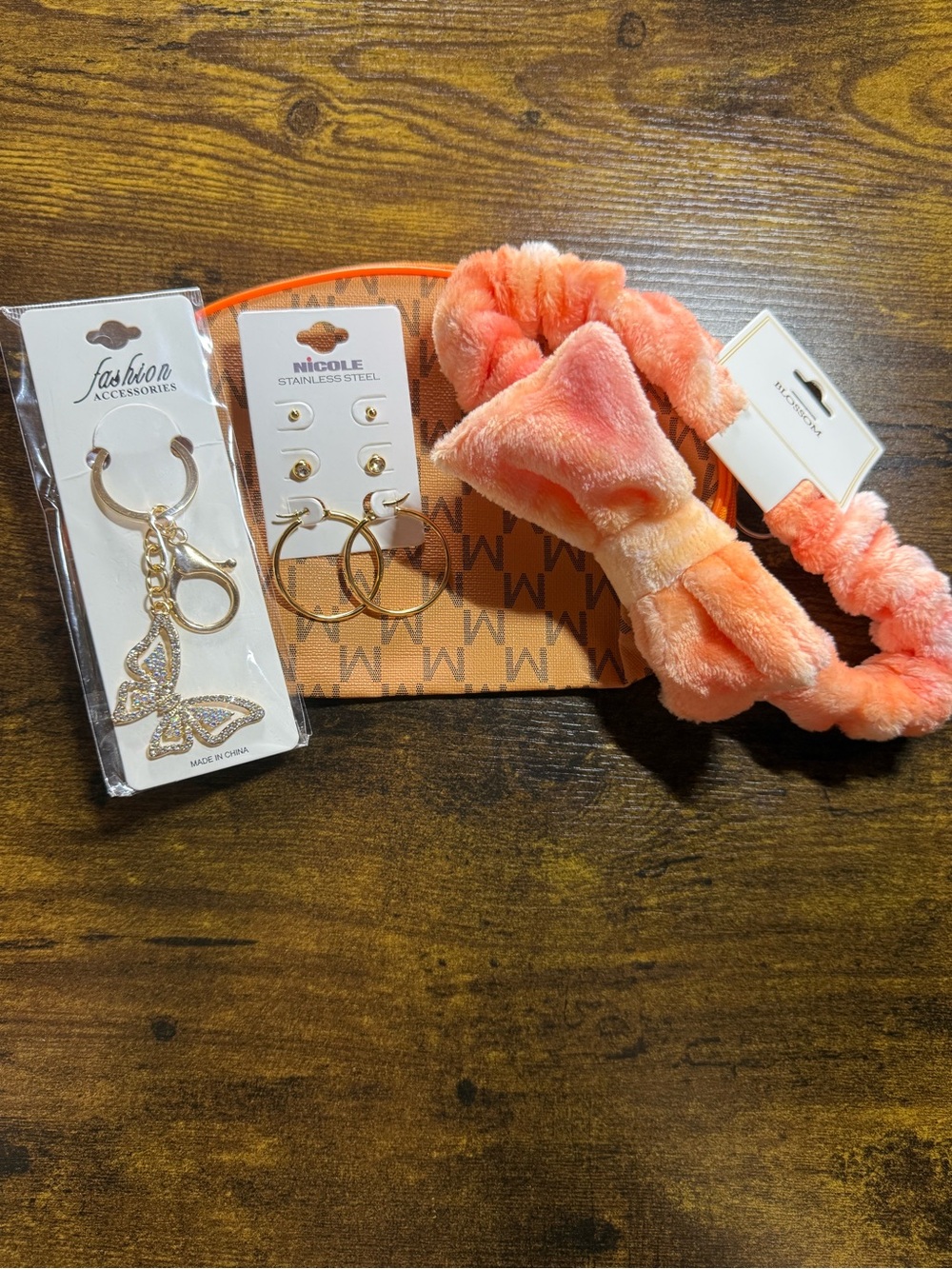 Cute Pink Plush Hairband and Earring Set - Women Accessories